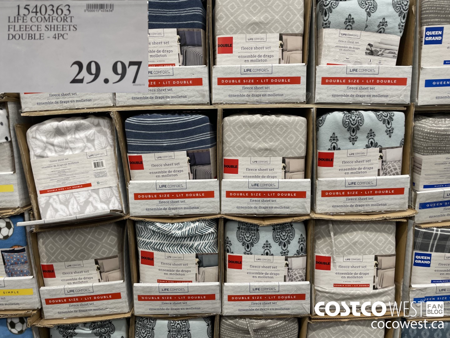 1540363 LIFE COMFORT FLEECE SHEETS DOUBLE - 4PC  $29.97