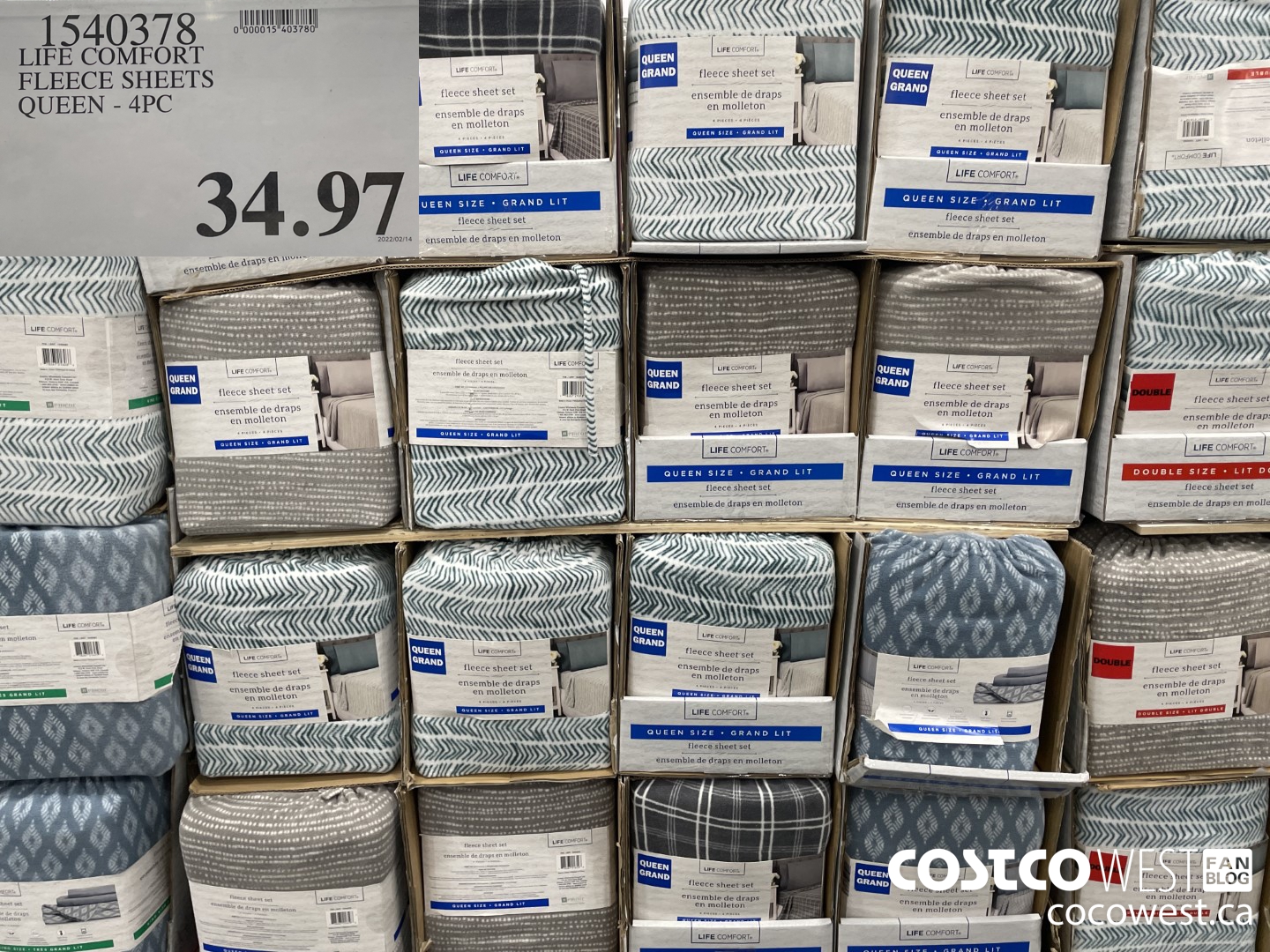 1540378 LIFE COMFORT FLEECE SHEETS QUEEN - 4PC  $34.97