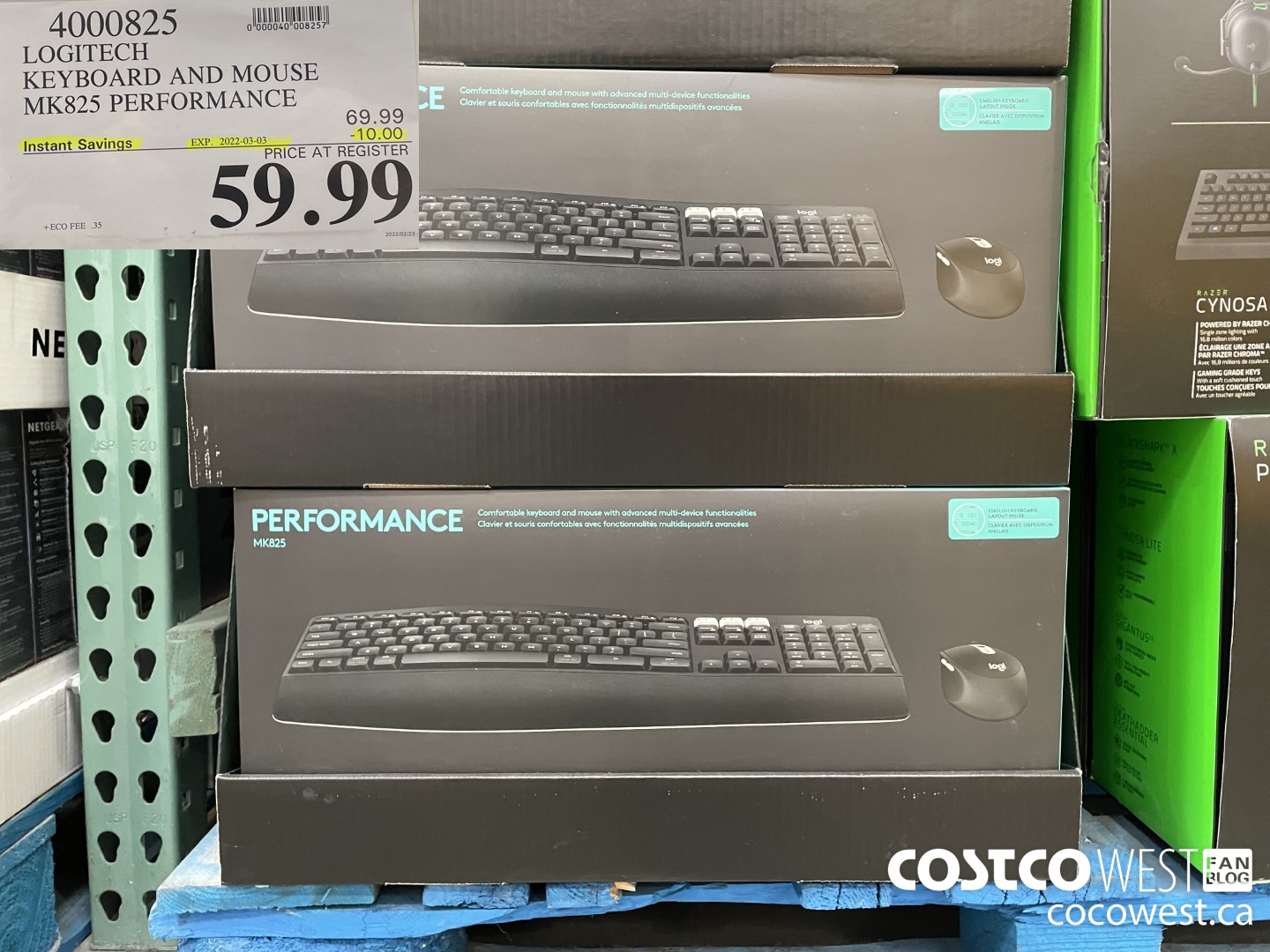 4000825 LOGITECH KEYBOARD AND MOUSE MK825 PERFORMANCE ($10.00 INSTANT SAVINGS EXPIRES ON 2022-03-03) $59.99