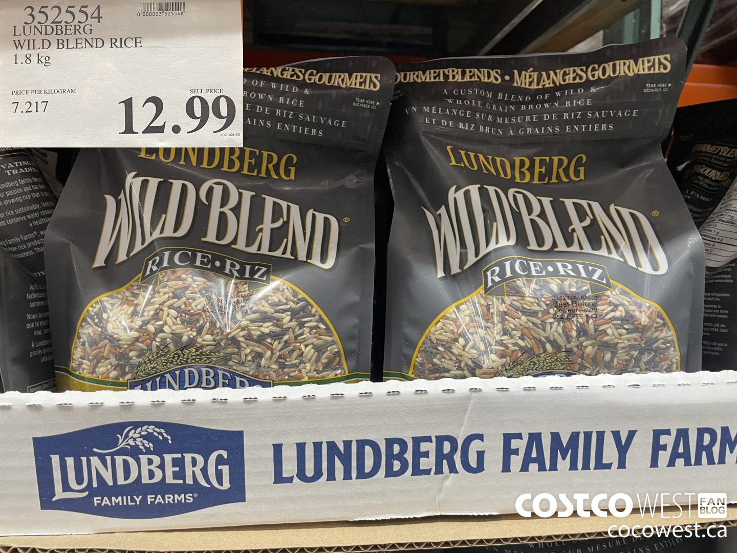 352554 LUNDBERG WILD BLEND RICE 1.8KG $12.99