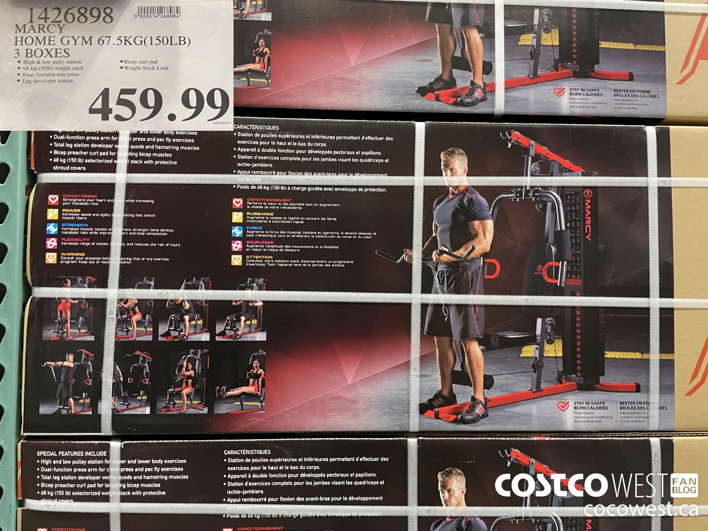 1426898 MARCH HOME GYM 67.5KG(150LB) 3 BOXES $459.99