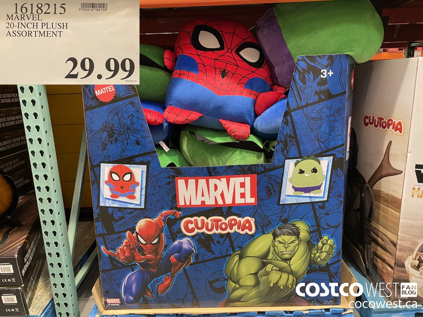 1618215 MARVEL 20-INCH PLUSH ASSORTMENT  $29.99