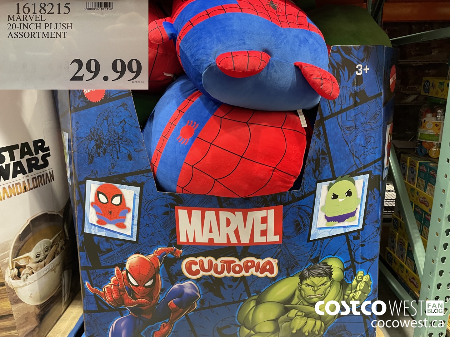 1618215 MARVEL 20-INCH PLUSH ASSORTMENT  $29.99