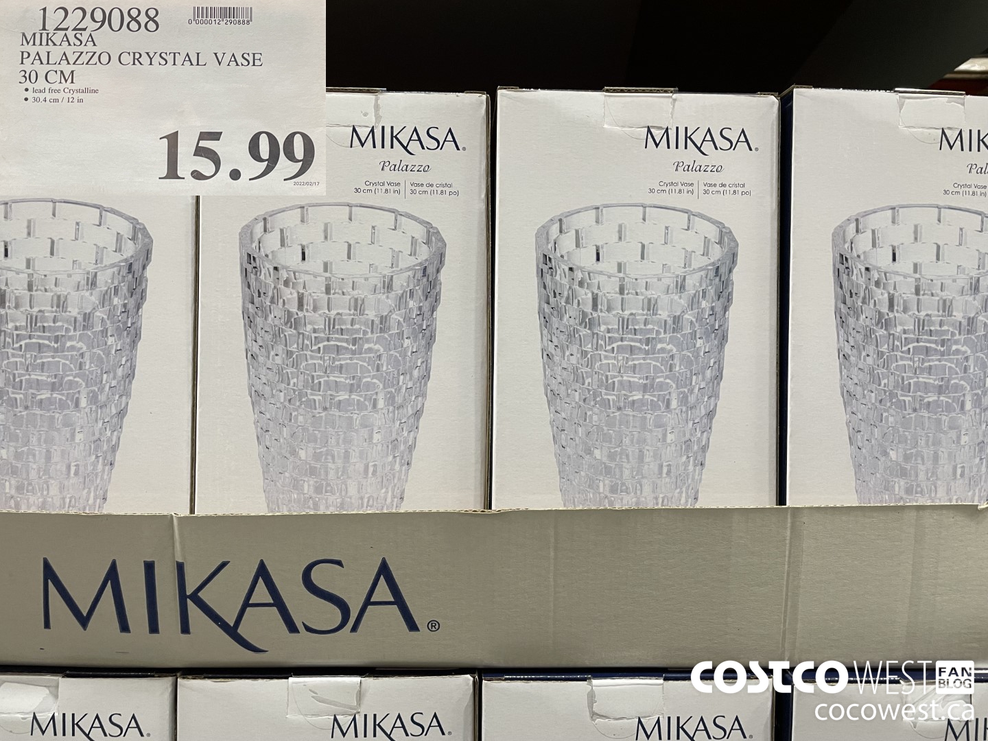 1229088 MIKASA PALAZZO CRYSTAL VASE 30 CM $15.99