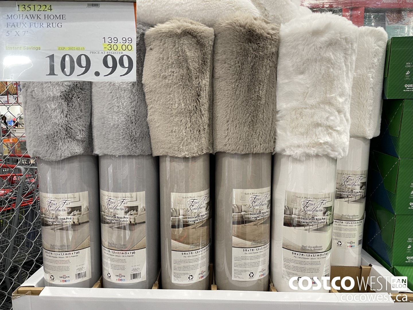 1351224 MOHAWK HOME FAUX FUR RUG 5' X 7' ($30.00 INSTANT SAVINGS EXPIRES ON 2022-02-13) $109.99