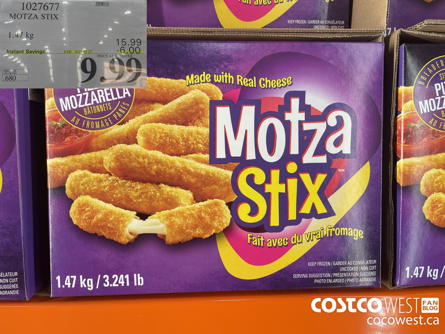 1027677 MOTZA STIX 1.47 kg ($6.00 INSTANT SAVINGS EXPIRES ON 2022-02-27) $9.99