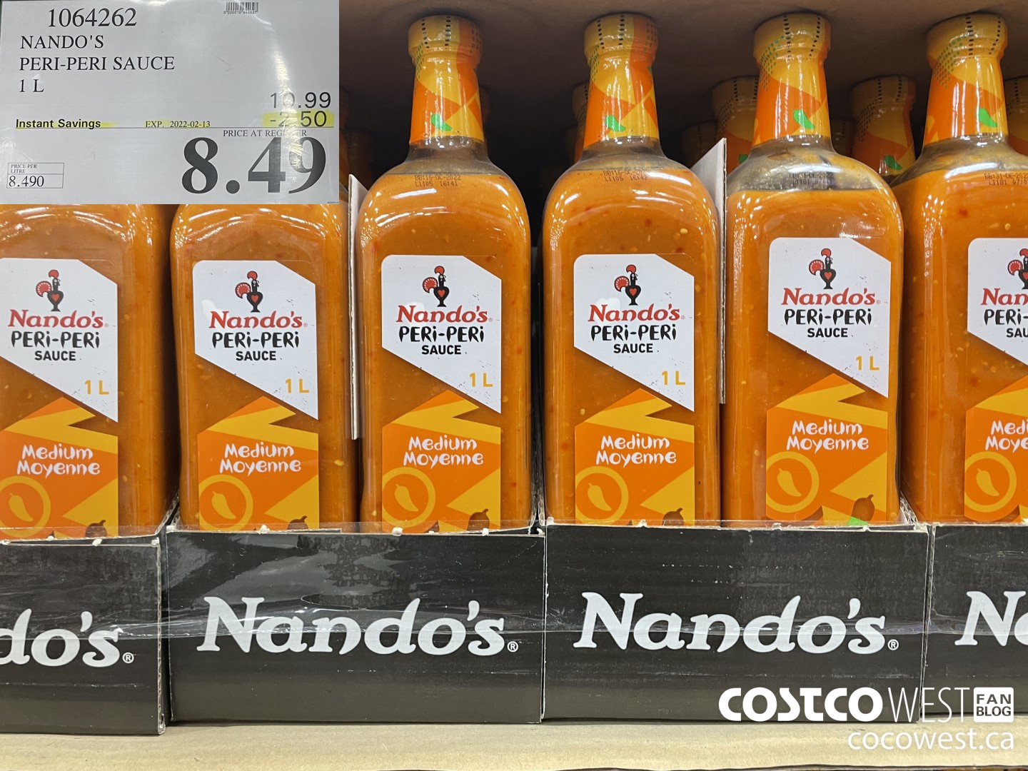 1064262 NANDO'S PERI-PERI SAUCE 1 L ($2.50 INSTANT SAVINGS EXPIRES ON 2022-02-13) $8.49