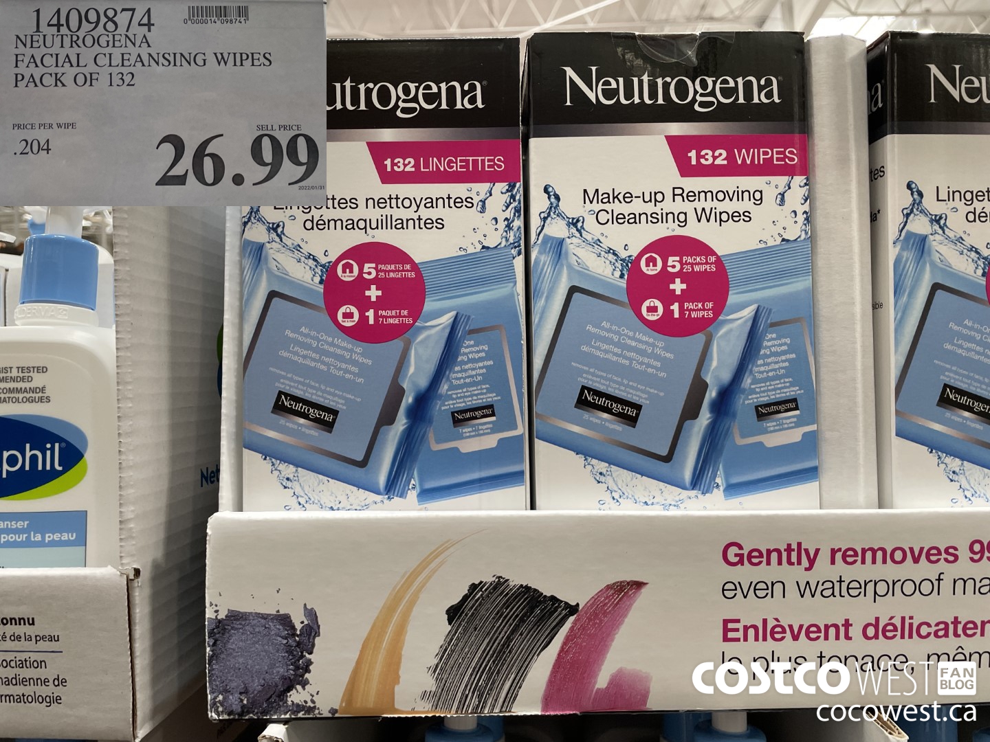 1409874 NEUTROGENA FACIAL CLEANSING WIPES PACK OF 132 $26.99