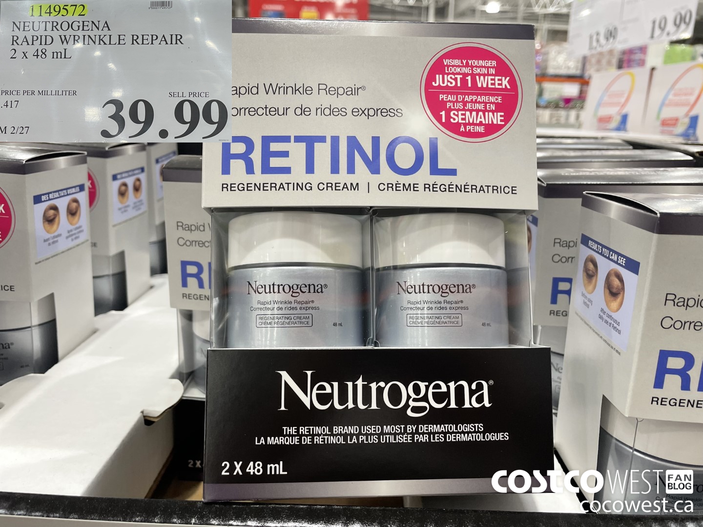 1149572 NEUTROGENA RAPID WRINKLE REPAIR 2 x 48 mL $39.99
