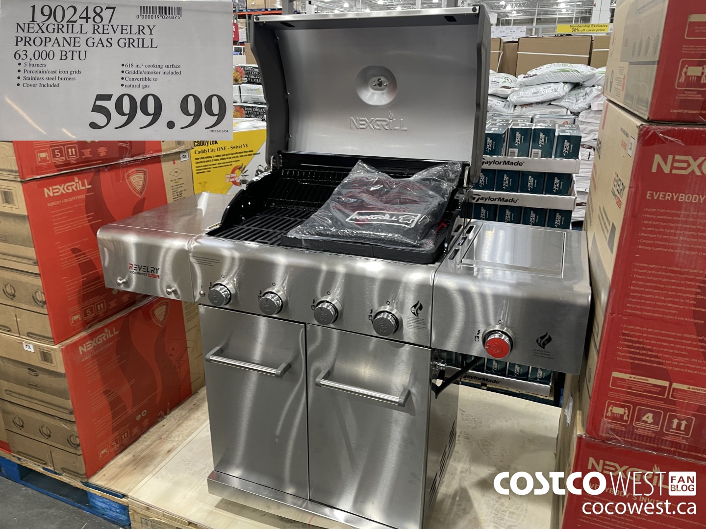 1902487 NEXGRILL REVELRY PROPANE GAS GRILL 63,000 BTU $599.99
