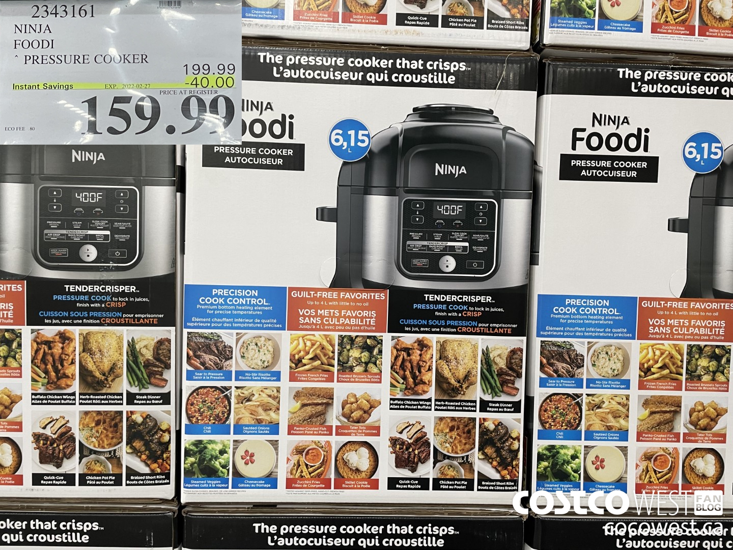 2343161 NINJA FOODI PRESSURE COOKER  ($40.00 INSTANT SAVINGS EXPIRES ON 2022-02-27) $159.99