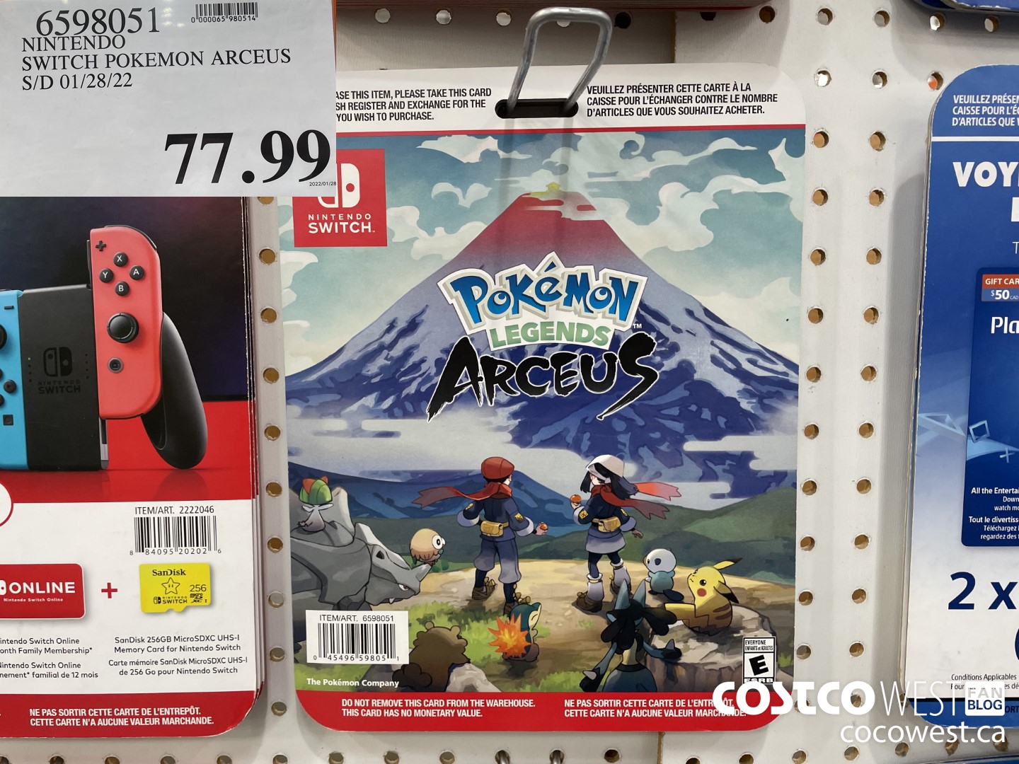 6598051 NINTENDO SWITCH POKEMON ARCEUS S/D 01/28/22 $77.99
