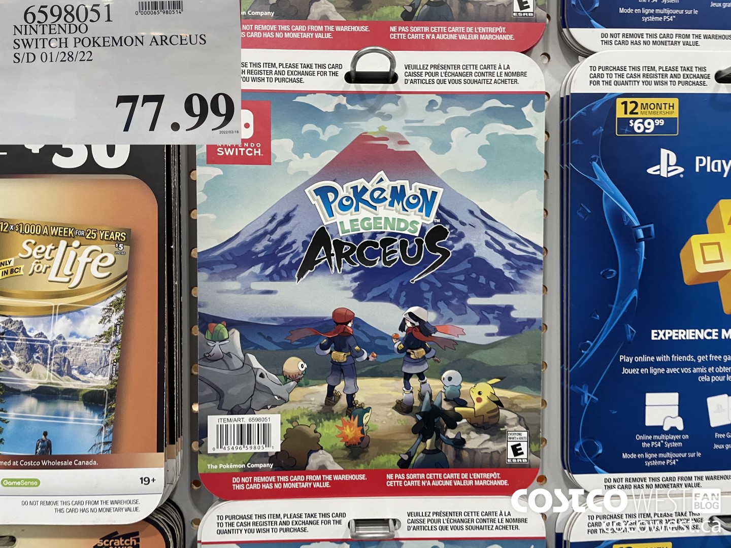 6598051 NINTENDO SWITCH POKEMON ARCEUS S/D 01/28/22 $77.99