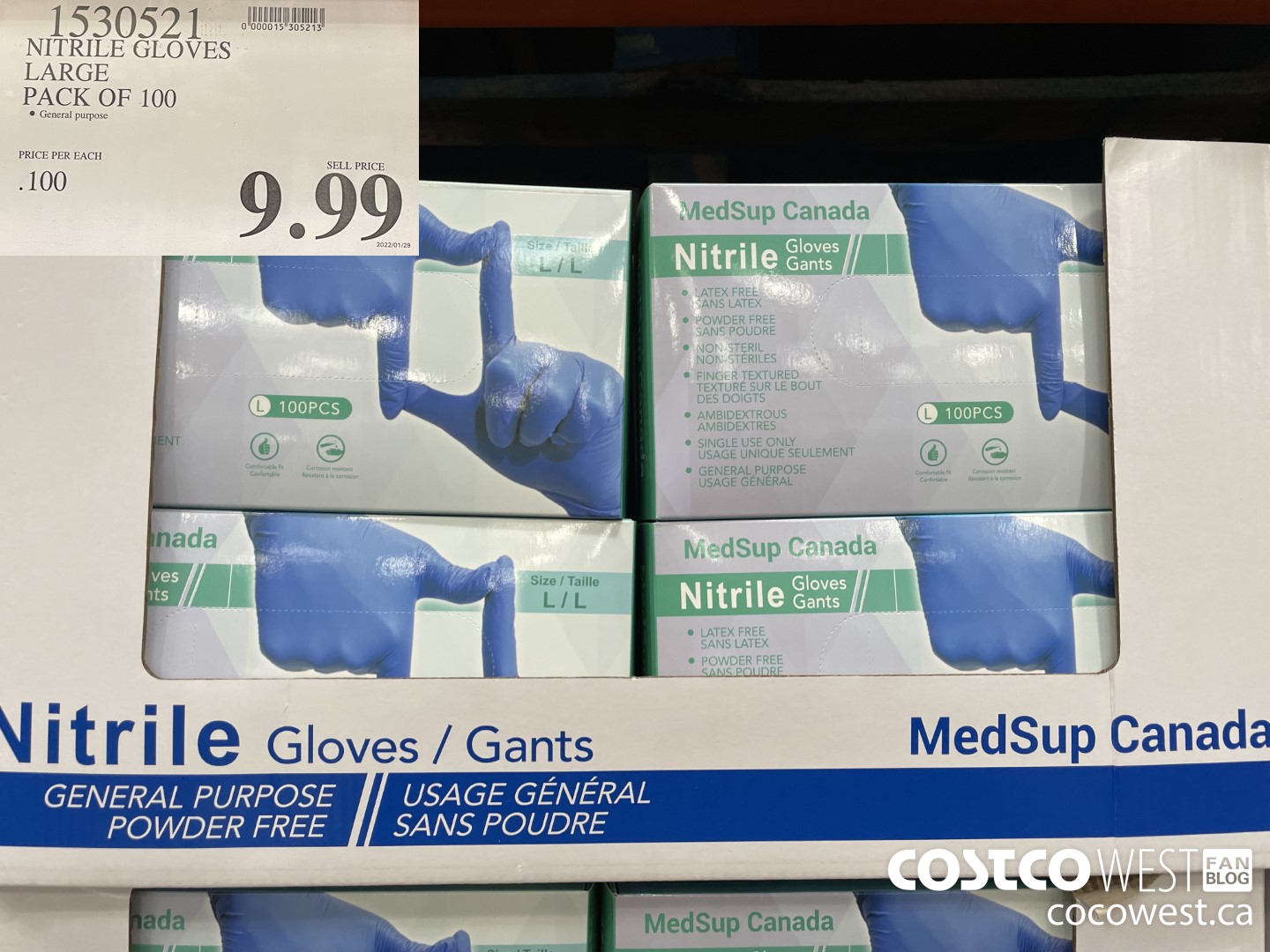 1530521 NITRILE GLOVES LARGE PACK OF 100 $9.99