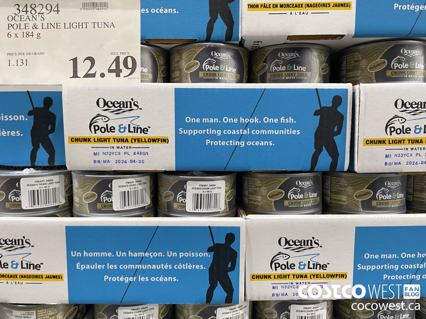 348294 OCEAN'S POLE & LINE LIGHT TUN A 6 x 184 g $12.49