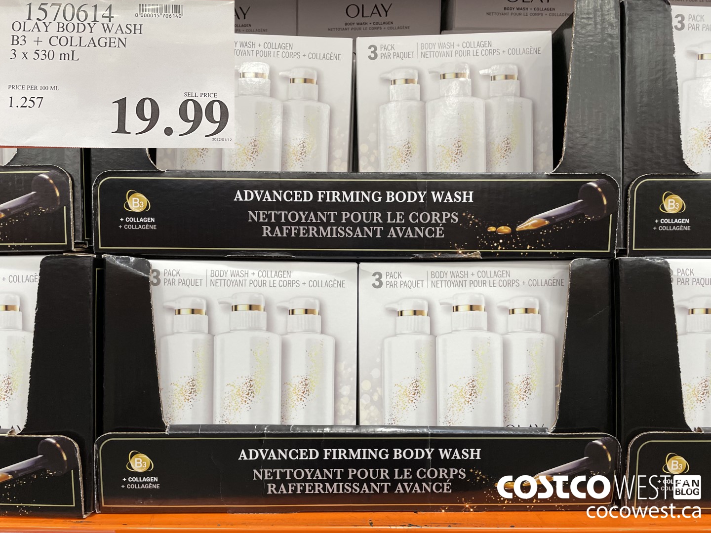 1570614 OLAY BODY WASH B3 + COLLAGEN 3 x 530 mL  $19.99