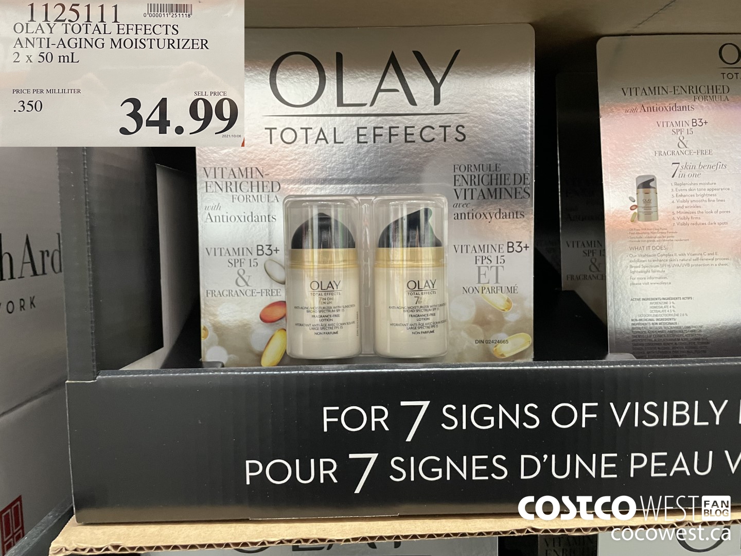 1125111 OLAY TOTAL EFFECTS ANTI-AGING MOISTURIZER 2 x 50 mL $34.99