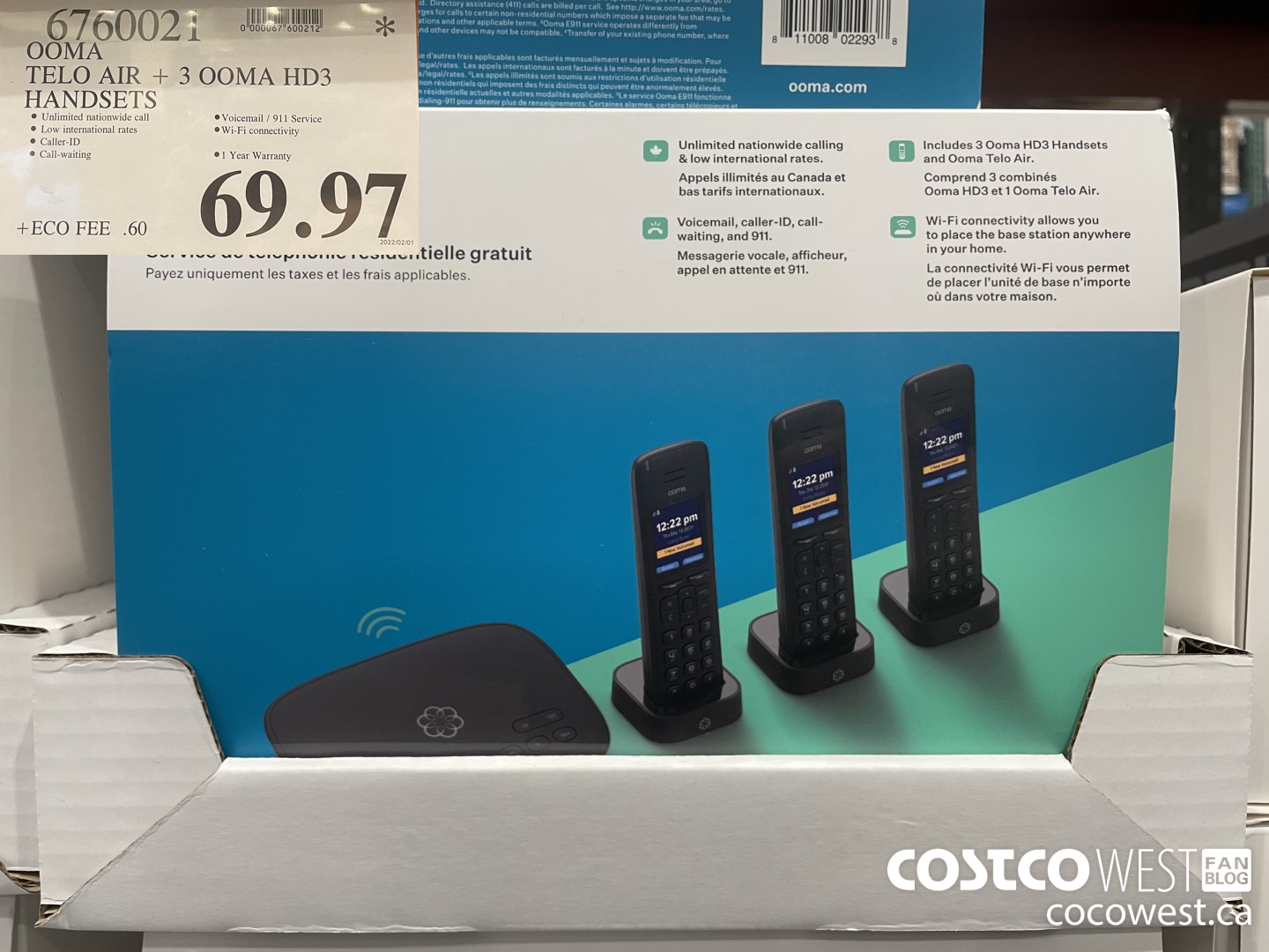 6760021 OOMA TELO AIR + 3 OOMA HD3 HANDSETS $69.97