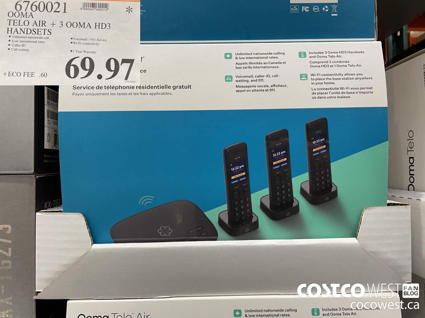 6760021 OOMA TELO AIR + 3 OOMA HD3 HANDSETS $69.97