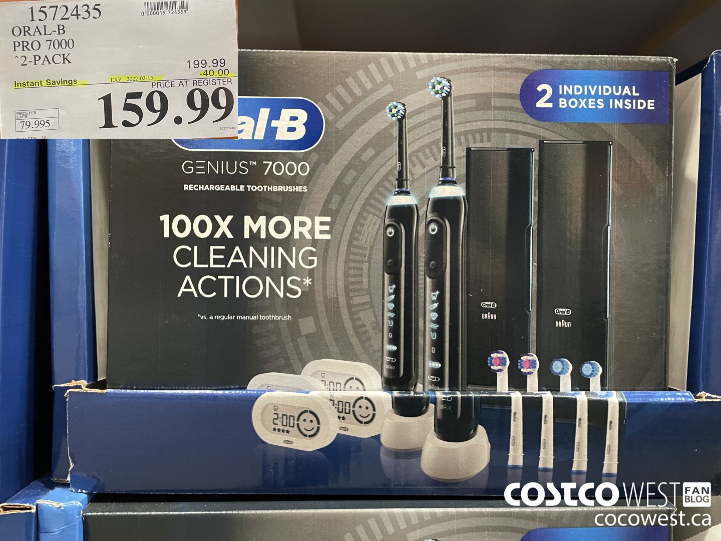 1572435 ORAL-B PRO 7000 2-PACK ($40.00 INSTANT SAVINGS EXPIRES ON 2022-02-13) $159.99