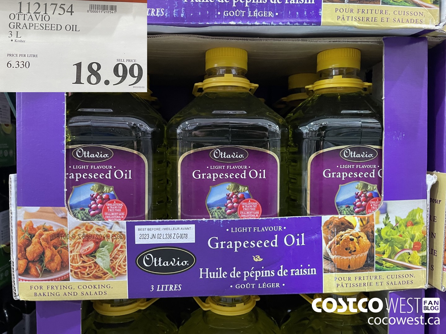 1121754 OTTAVIO GRAPESEED OIL 3 L $18.99