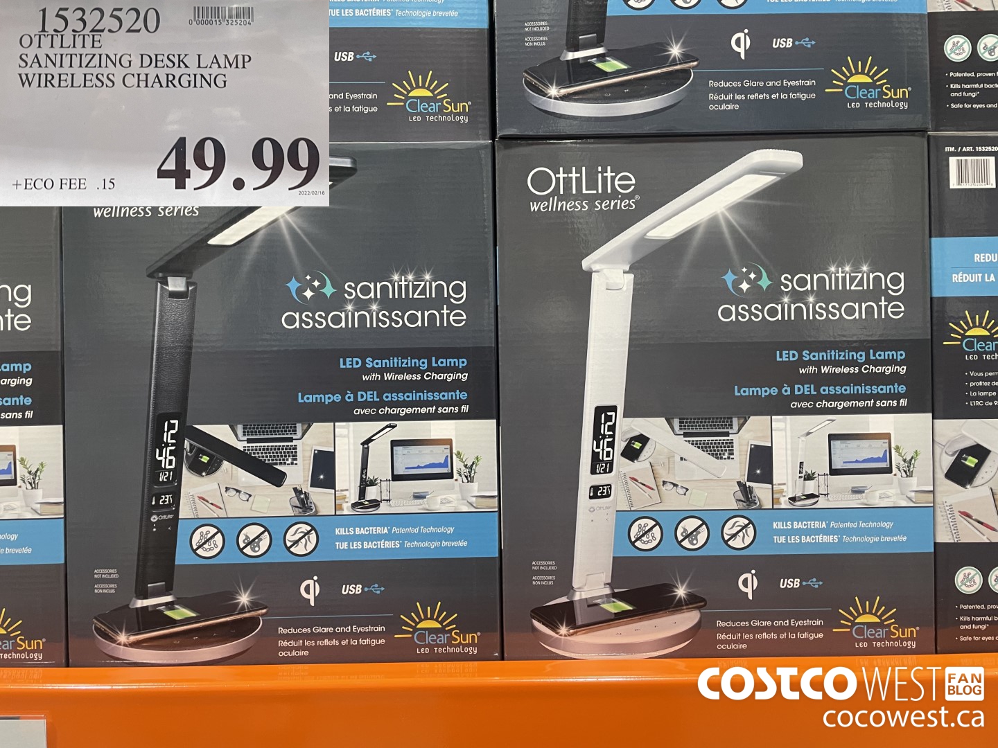 1532520 OTTLITE SANITIZING DESK LAMP WIRELESS CHARGING $49.99