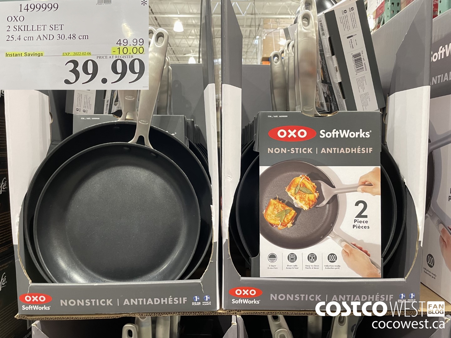 1499999 OXO 2 SKILLET SET 25.4 cm AND 30.48 cm ($10.00 INSTANT SAVINGS EXPIRES ON 2022-02-06) $39.99
