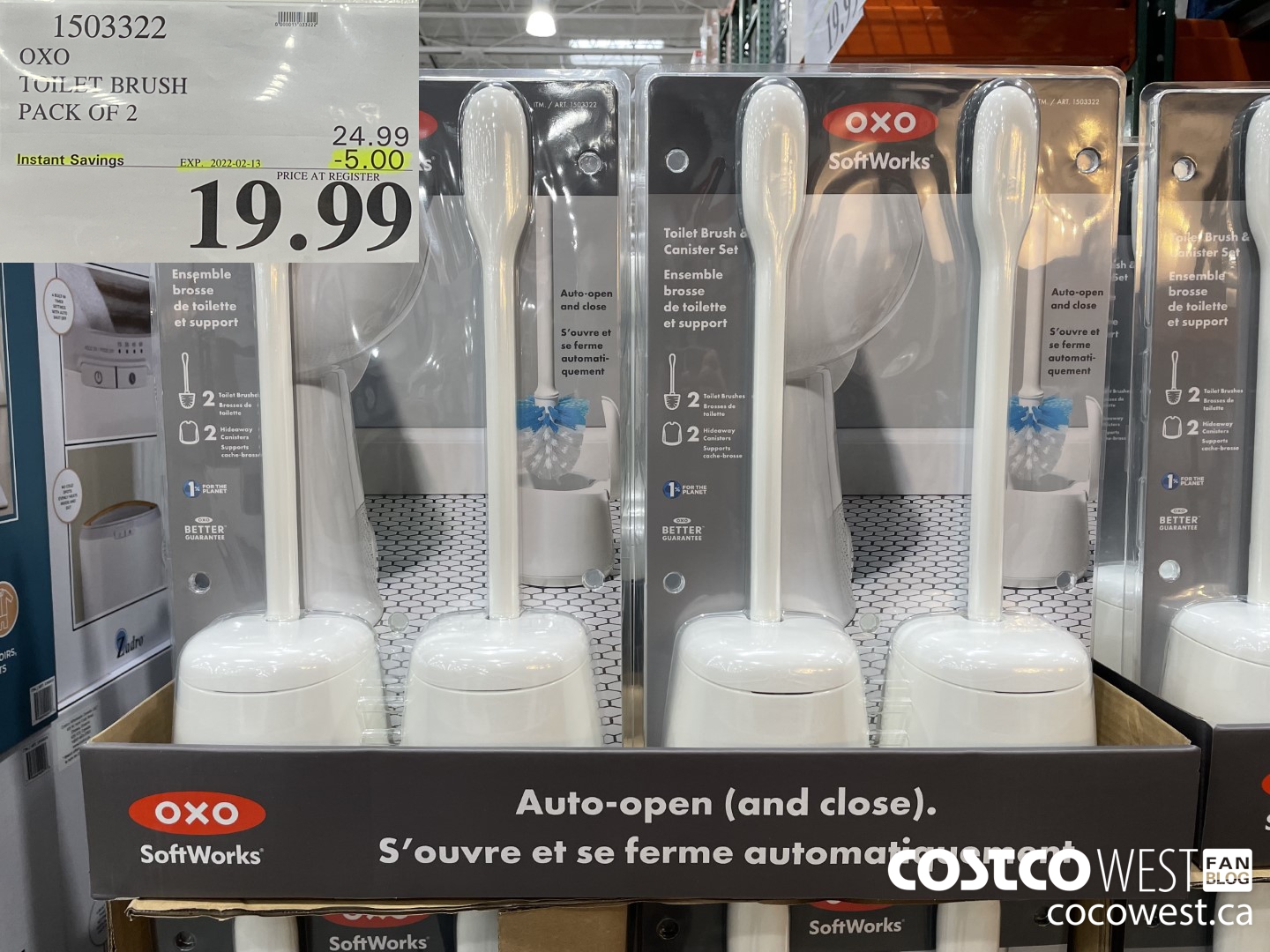 1503322 OXO TOILET BRUSH PACK OF 2  ($5.00 INSTANT SAVINGS EXPIRES ON 2022-02-13) $19.99