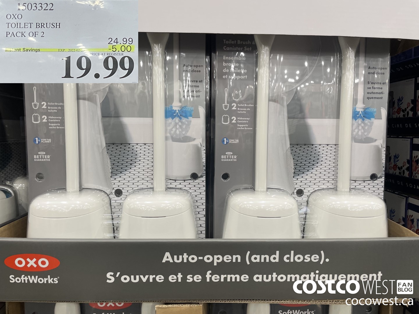 1503322 OXO TOILET BRUSH PACK OF 2  ($5.00 INSTANT SAVINGS EXPIRES ON 2022-02-20) $19.99