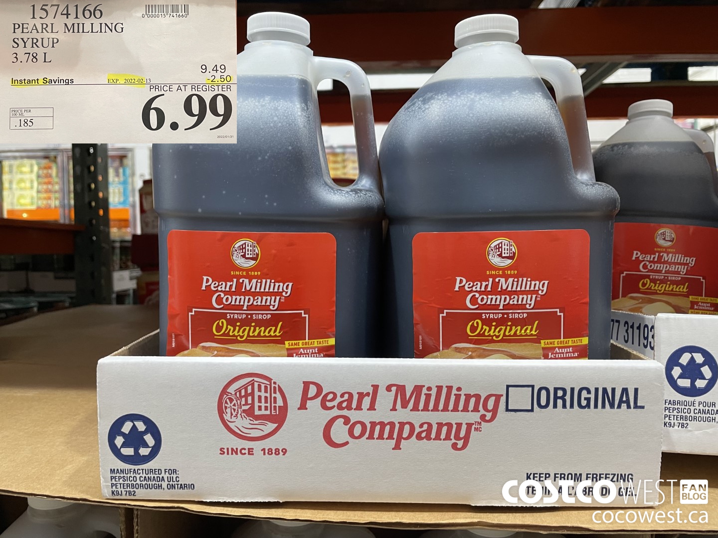 1574166 PEARL MILLING SYRUP 3.78 L ($2.50 INSTANT SAVINGS EXPIRES ON 2022-02-13) $6.99