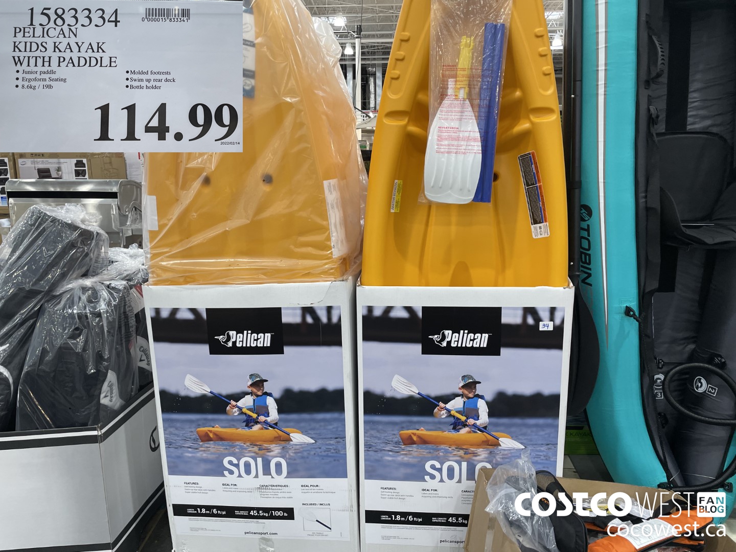 1583334 PELICAN KIDS KAYAK WITH PADDLE  $114.99