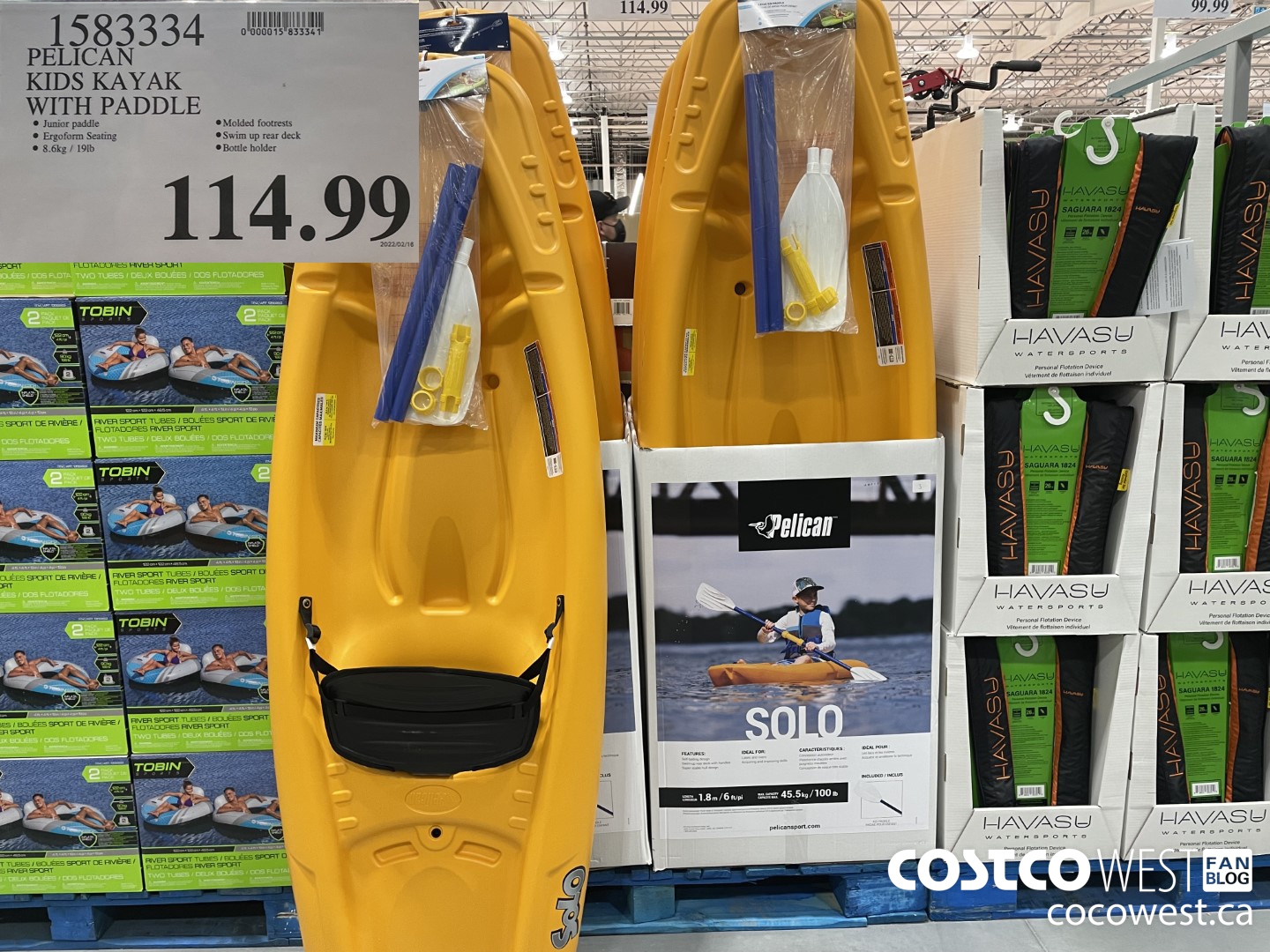 1583334 PELICAN KIDS KAYAK WITH PADDLE  $114.99