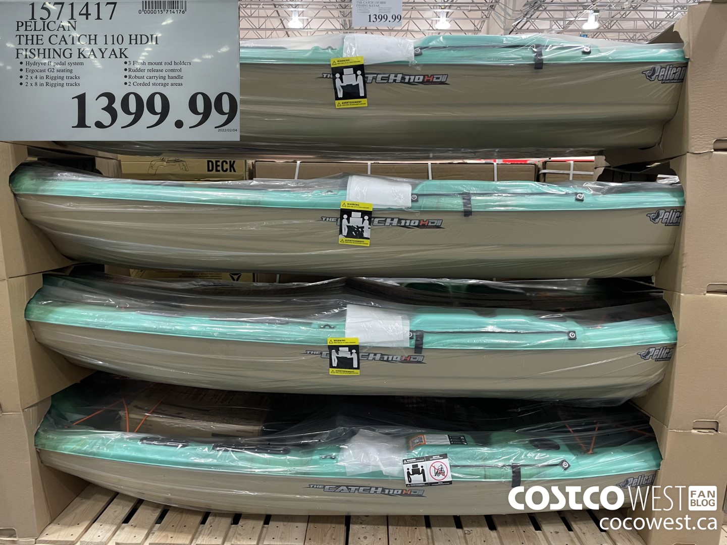 1571417 PELICAN THE CA1CH 110 HDT FISHING KAYAK $1399.99