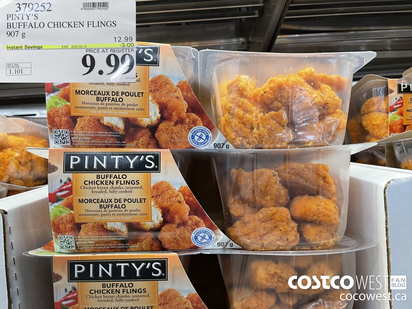 379252 PINTY'S BUFFALO CHICKEN FLINGS 907 g ($3.00 INSTANT SAVINGS EXPIRES ON 2022-02-13) $9.99