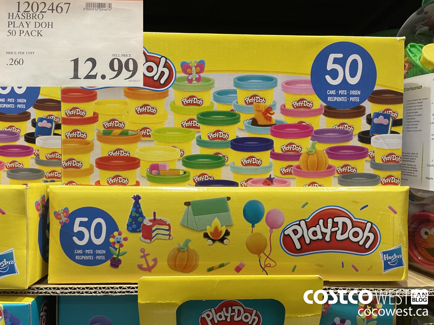 1202467 PLAY DOH MINI CANS 50 PACK $12.99