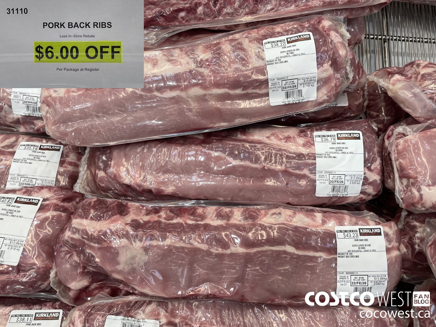 31110 PORK BACK RIBS ($6.00 INSTANT SAVINGS)