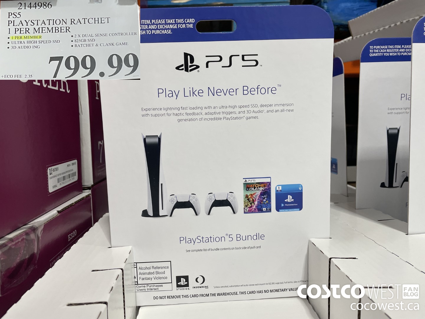 2144986 PS5 PLAYSTATION RATCHET 1 PER MEMBER $799.99