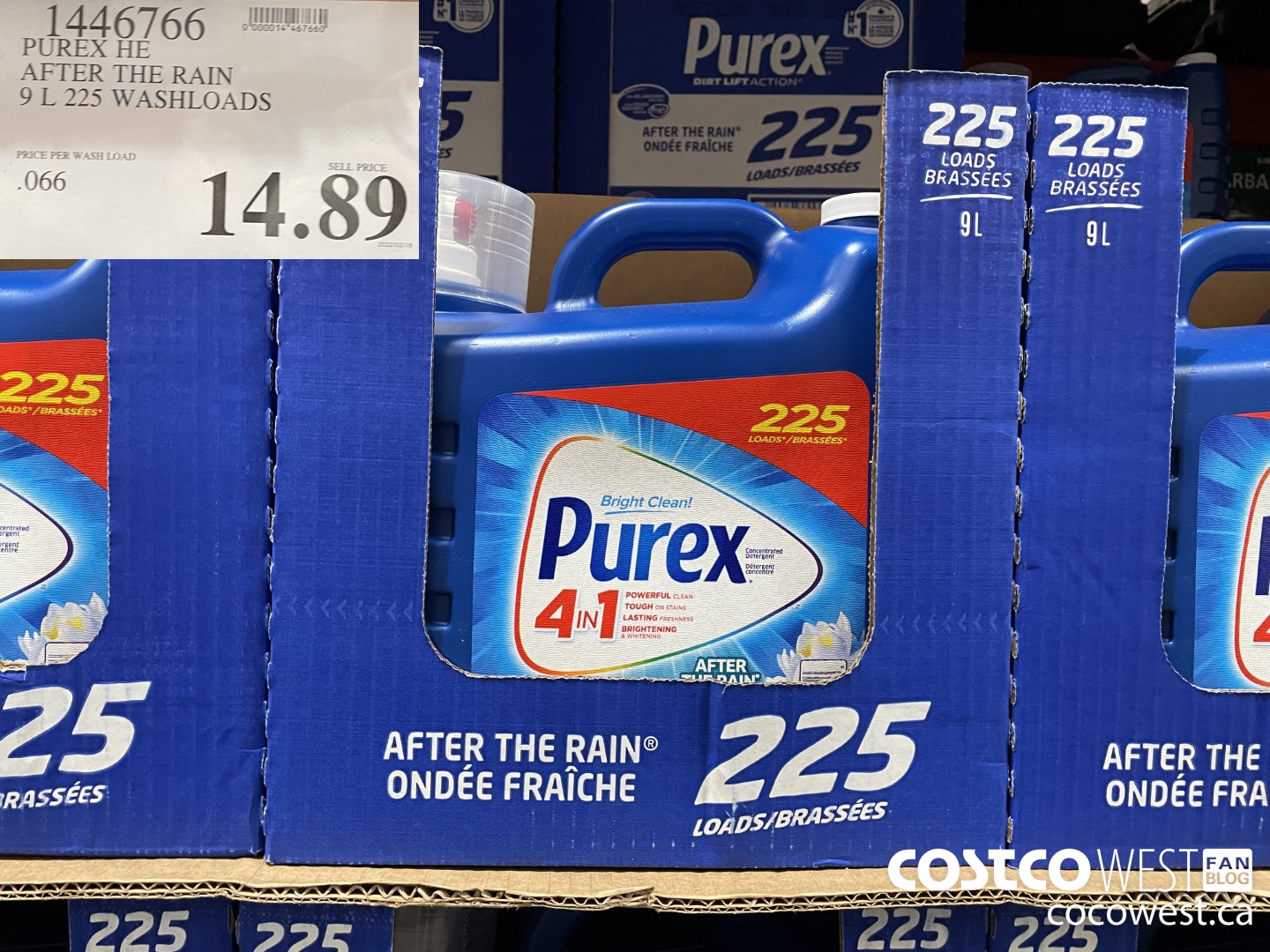 1446766 PUREX HE AFTER THE RAIN 9 L 225 WASHLOADS $14.89