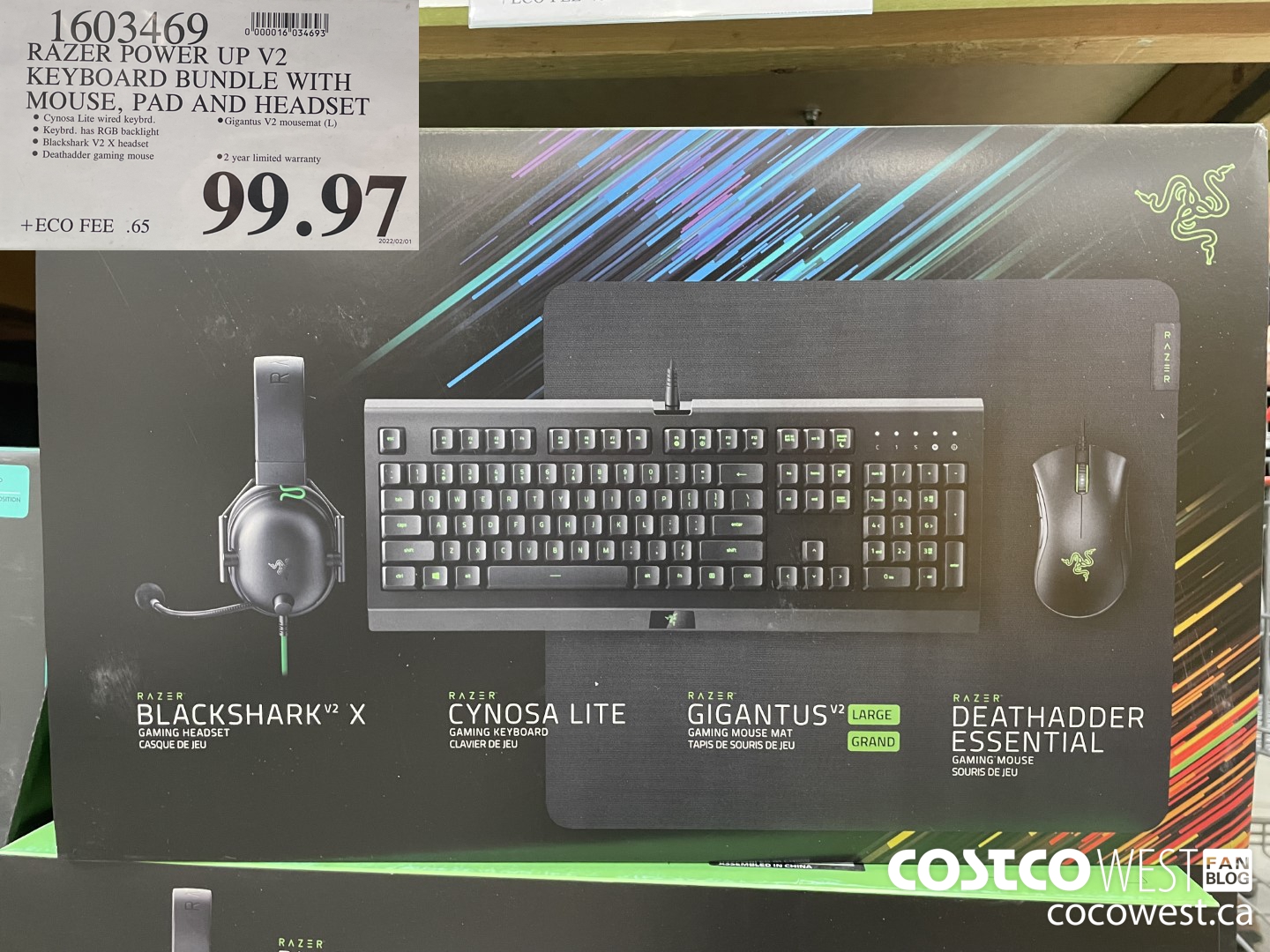 1603469 RAZER POWER UP V2 KEYBOARD BUNDLE WITH MOUSE, PAD AND HEADSET $99.97