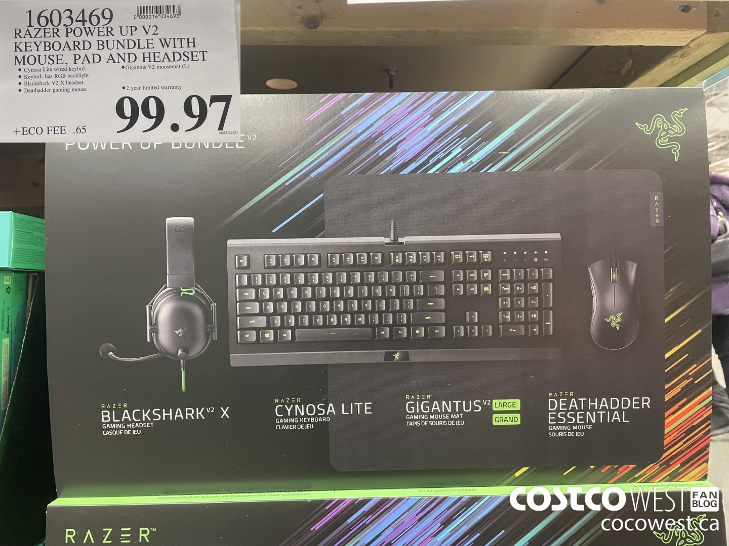 1603469 RAZER POWER UP V2 KEYBOARD BUNDLE WITH MOUSE, PAD AND HEADSET  $99.97