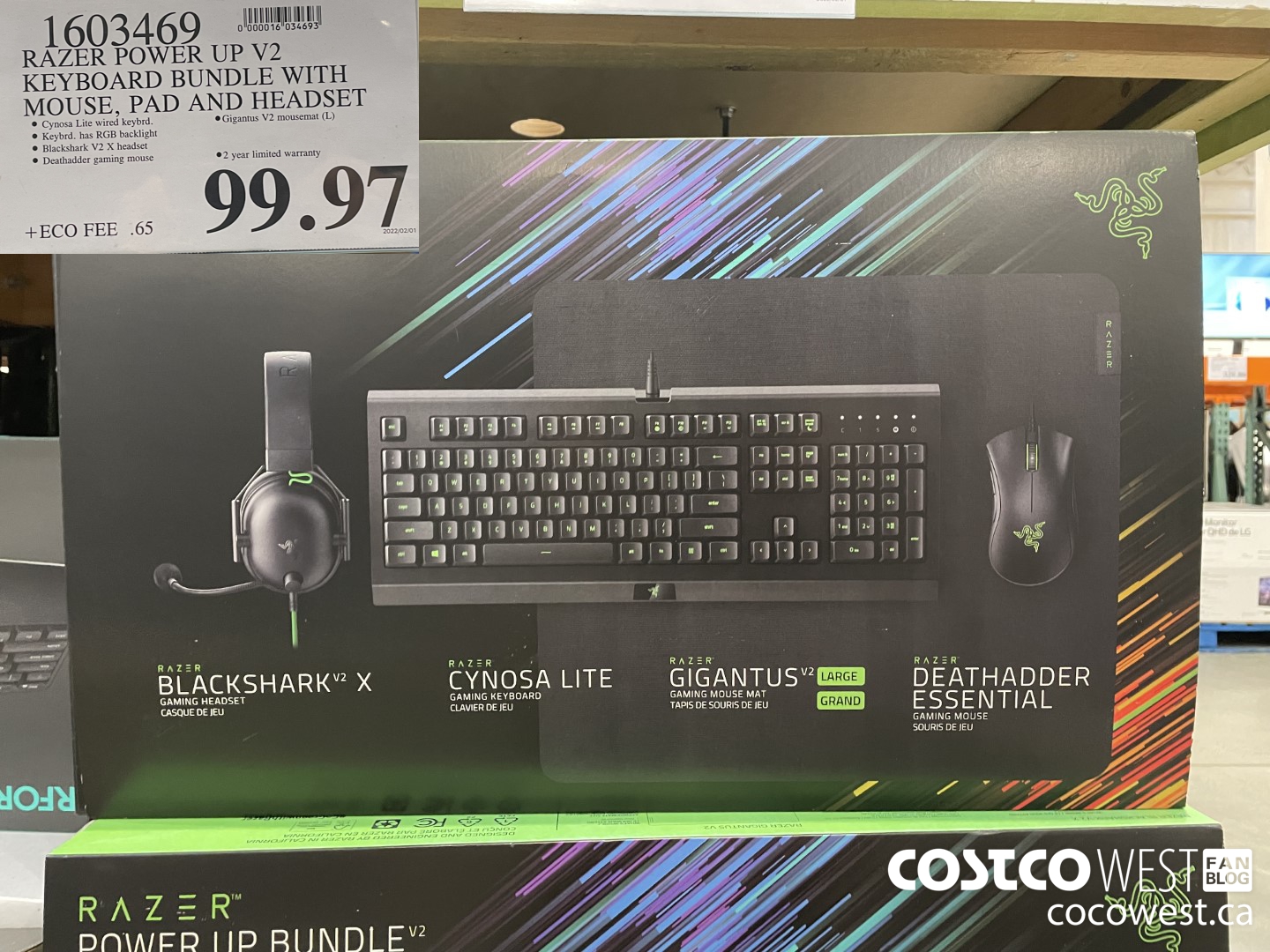 1603469 RAZER POWER UP V2 KEYBOARD BUNDLE WITH MOUSE, PAD AND HEADSET  $99.97