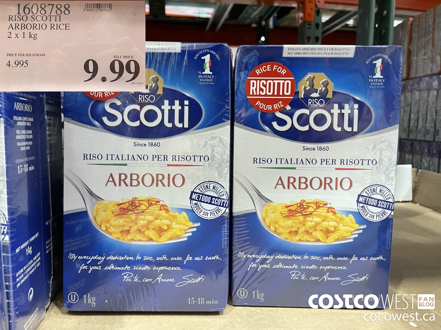 1608788 RISO SCOTTI ARBORIO RICE 2 x kg  $9.99
