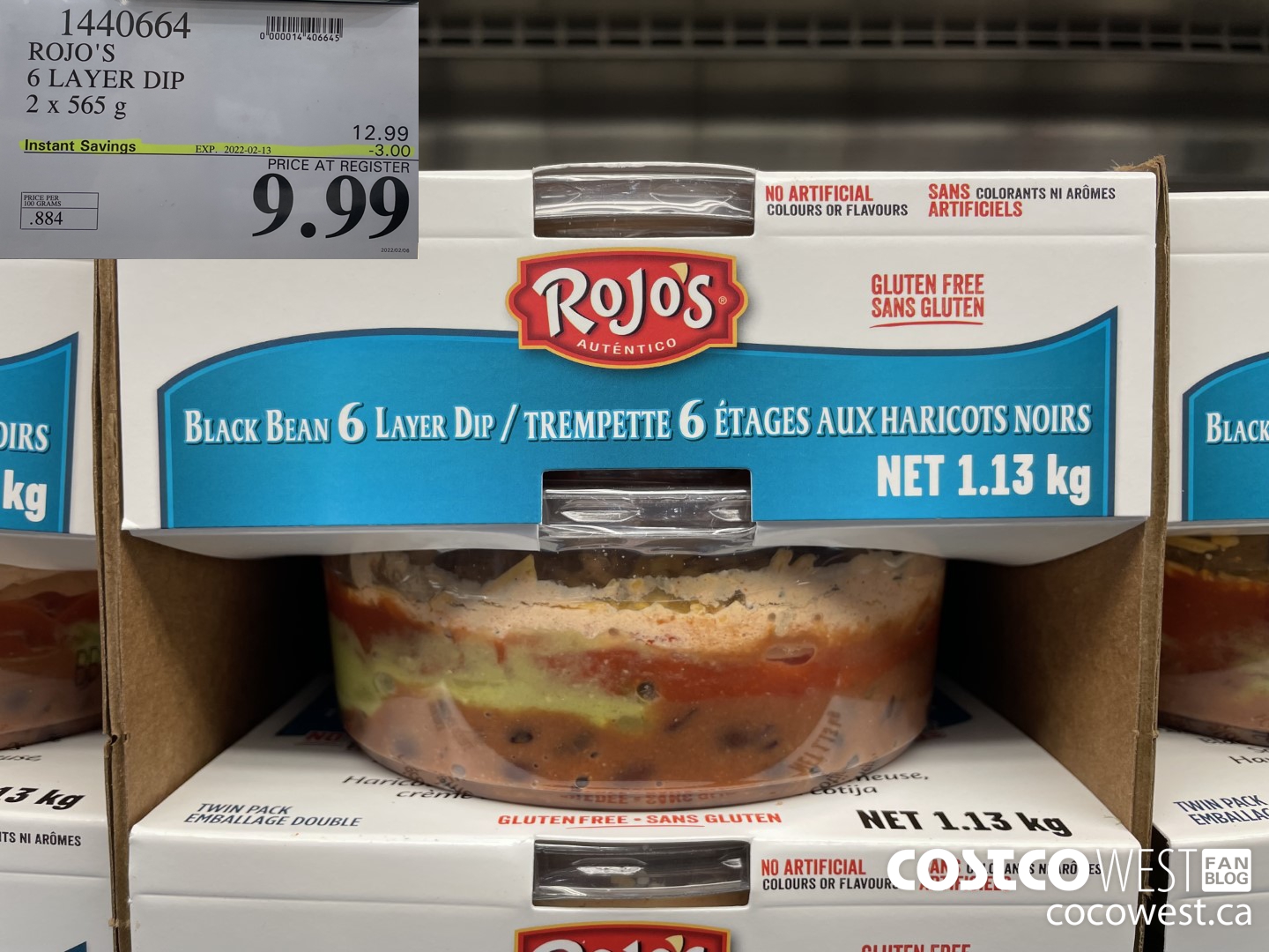 1440664 ROJO'S 6 LAYER DIP 2 x 565 g ($3.00 INSTANT SAVINGS EXPIRES ON 2022-02-13) $9.99