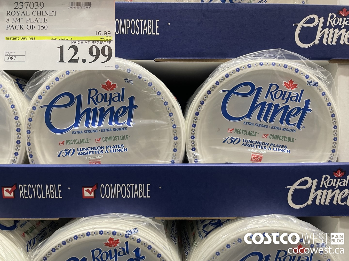 237039 ROYAL CHINET 8 3/4