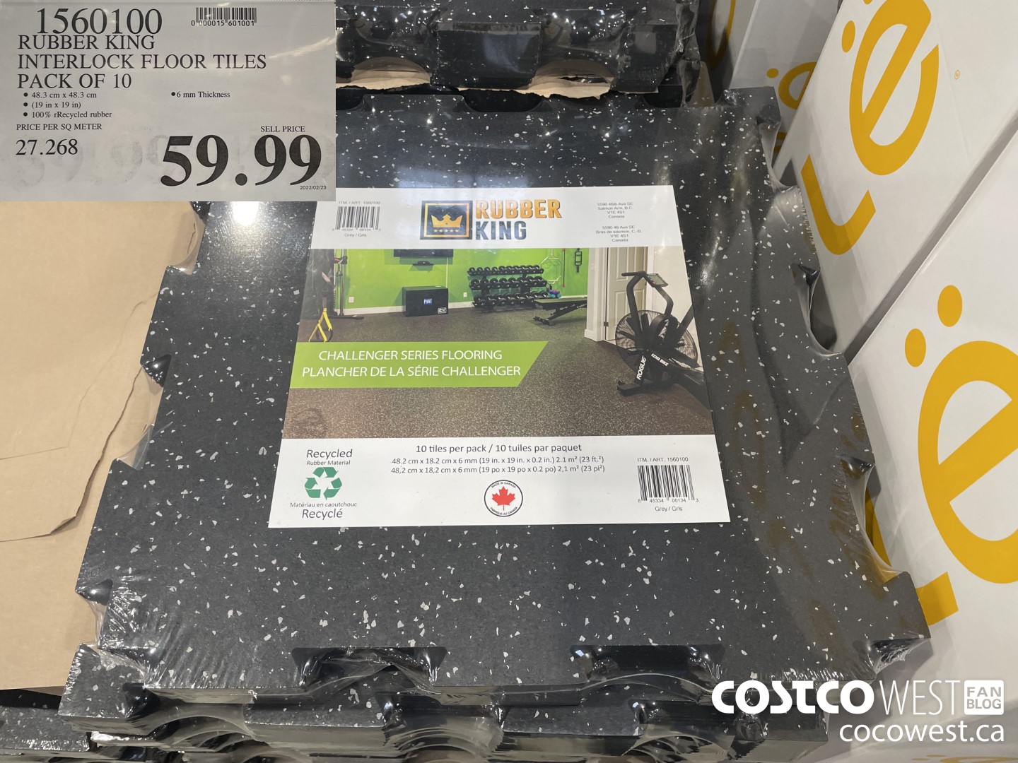 1560100 RUBBER KING INTERLOCK FLOOR TILES PACK OF 10  $59.99