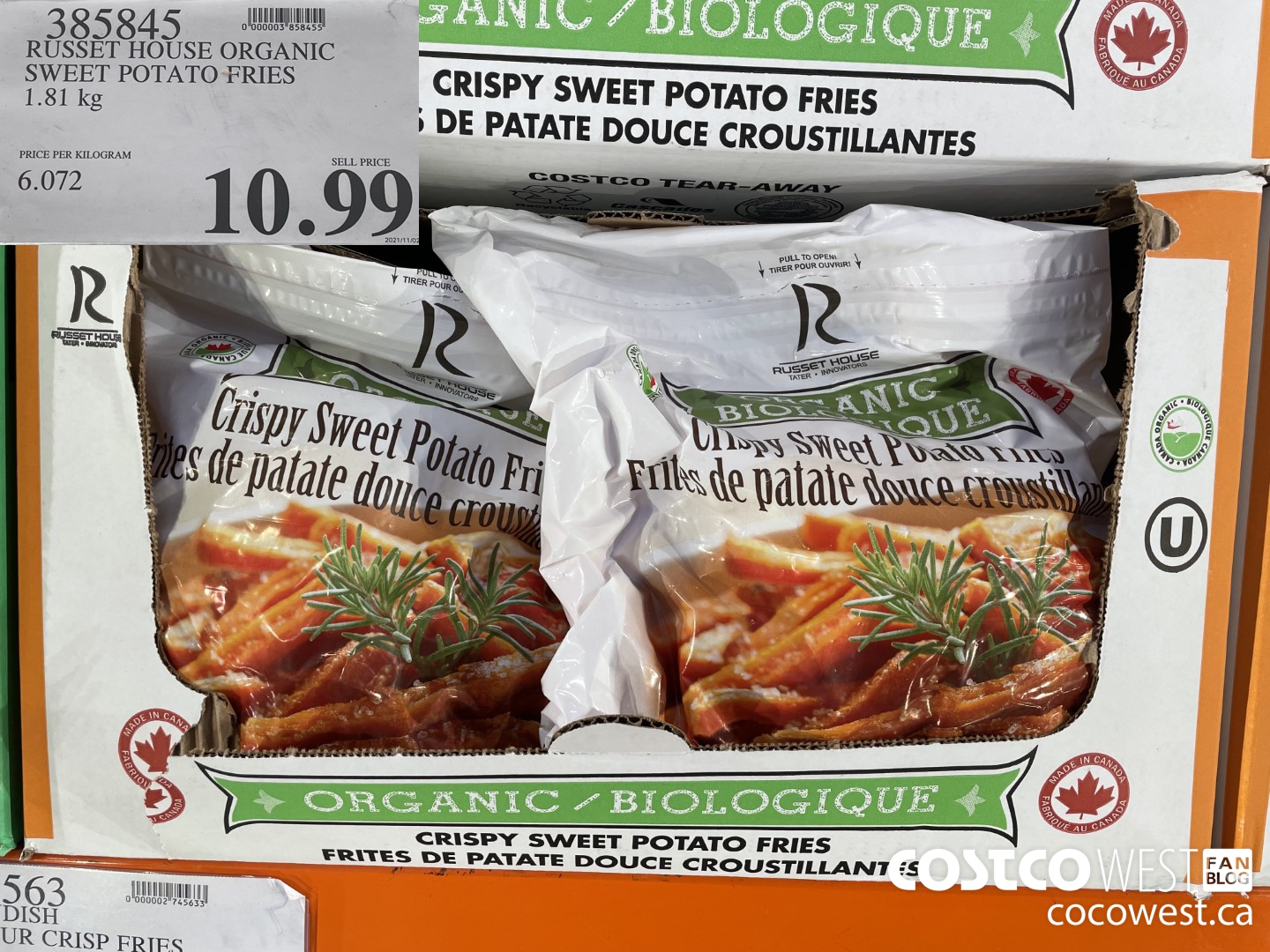 385845 RUSSET HOUSE ORGANIC SWEET POTATO FRIES 1.81 kg $10.99