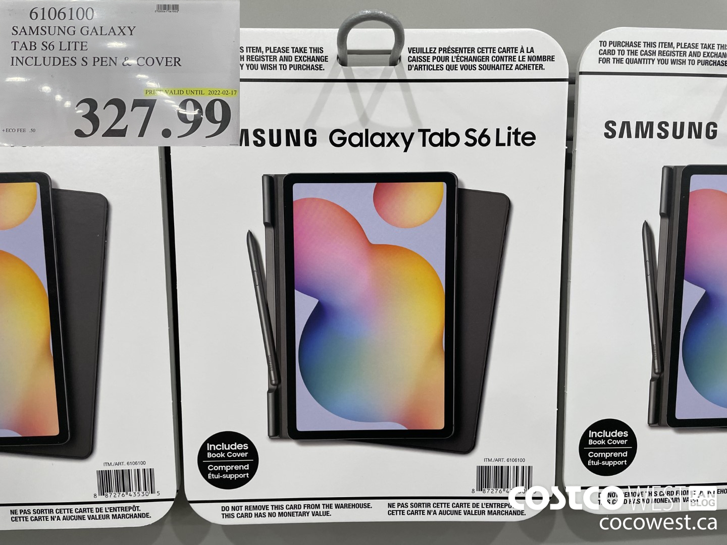 6106100 SAMSUNG GALAXY TAB S6 LITE INCLUDES S PEN & COVER (EXPIRES ON 2022-02-17) $327.99