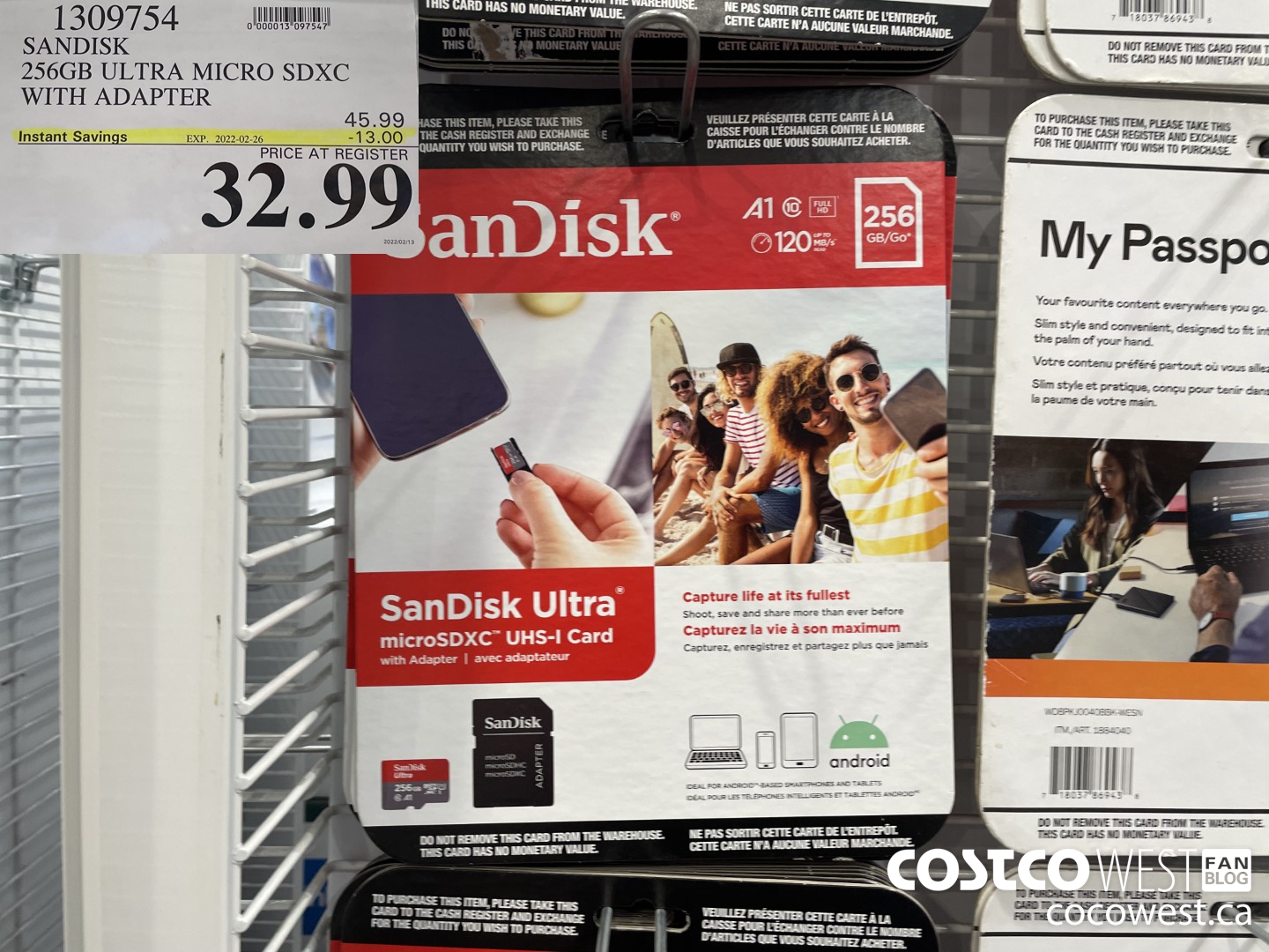 1309754 SANDISK 256GB ULTRA MICRO SDXC WITH ADAPTER ($13.00 INSTANT SAVINGS EXPIRES ON 2022-02-26) $32.99