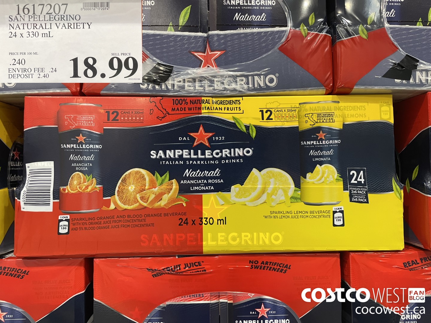 1617207 SAN PELLEGRINO NATURALI VARIETY 24 x 330 mL $18.99