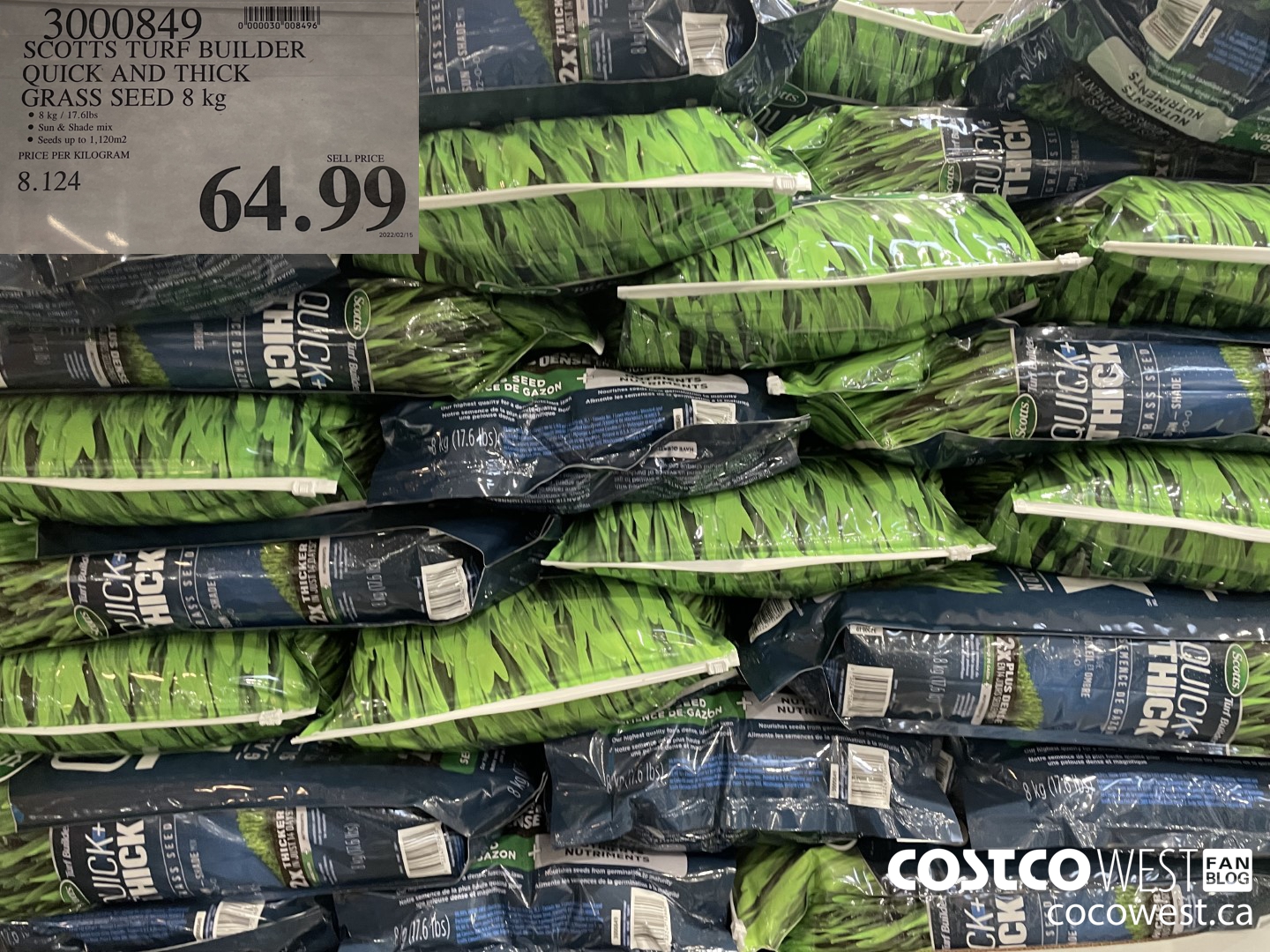 3000849 SCOTTS TURF BUILDER QUICK AND THICK GRASS SEED 8kg $64.99